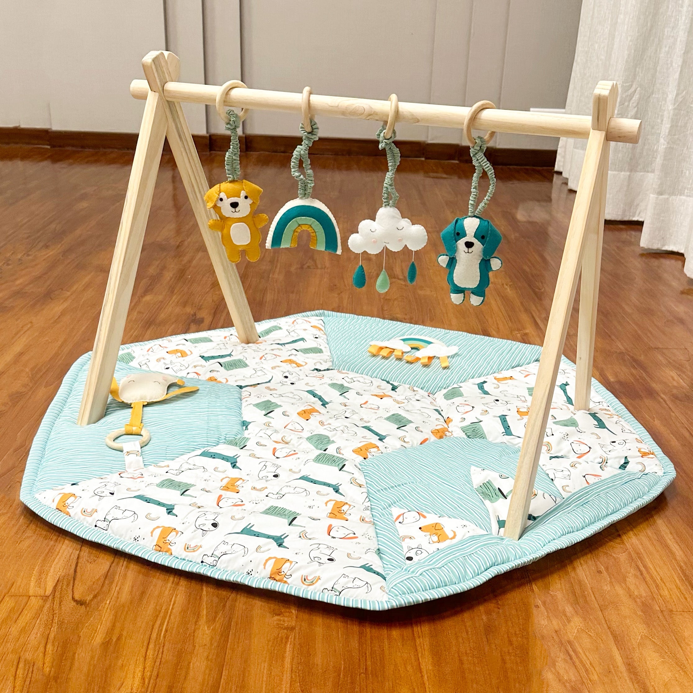 Teal Dogs Sensory Playmat