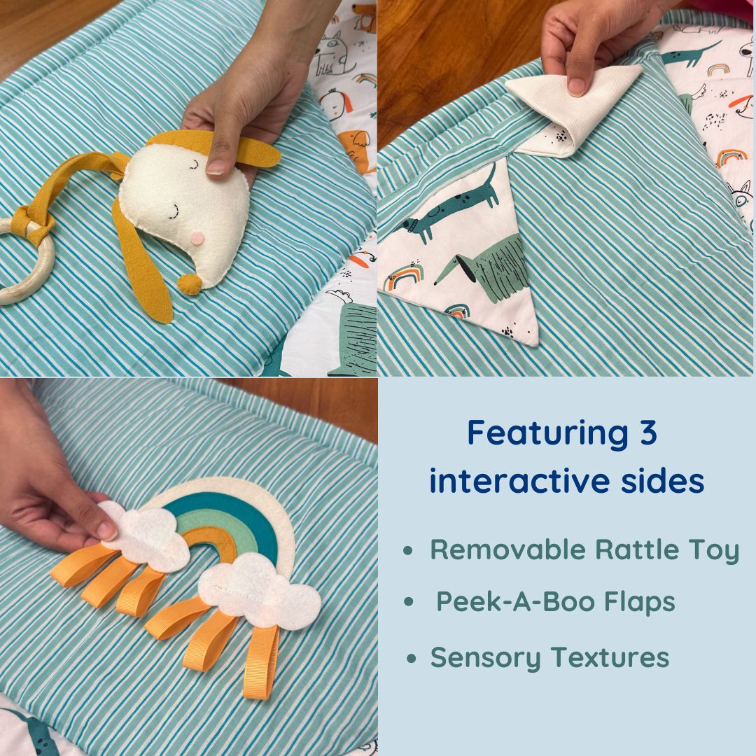 Teal Dogs Sensory Playmat