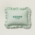 Gingham Ruffle Throw Cushion