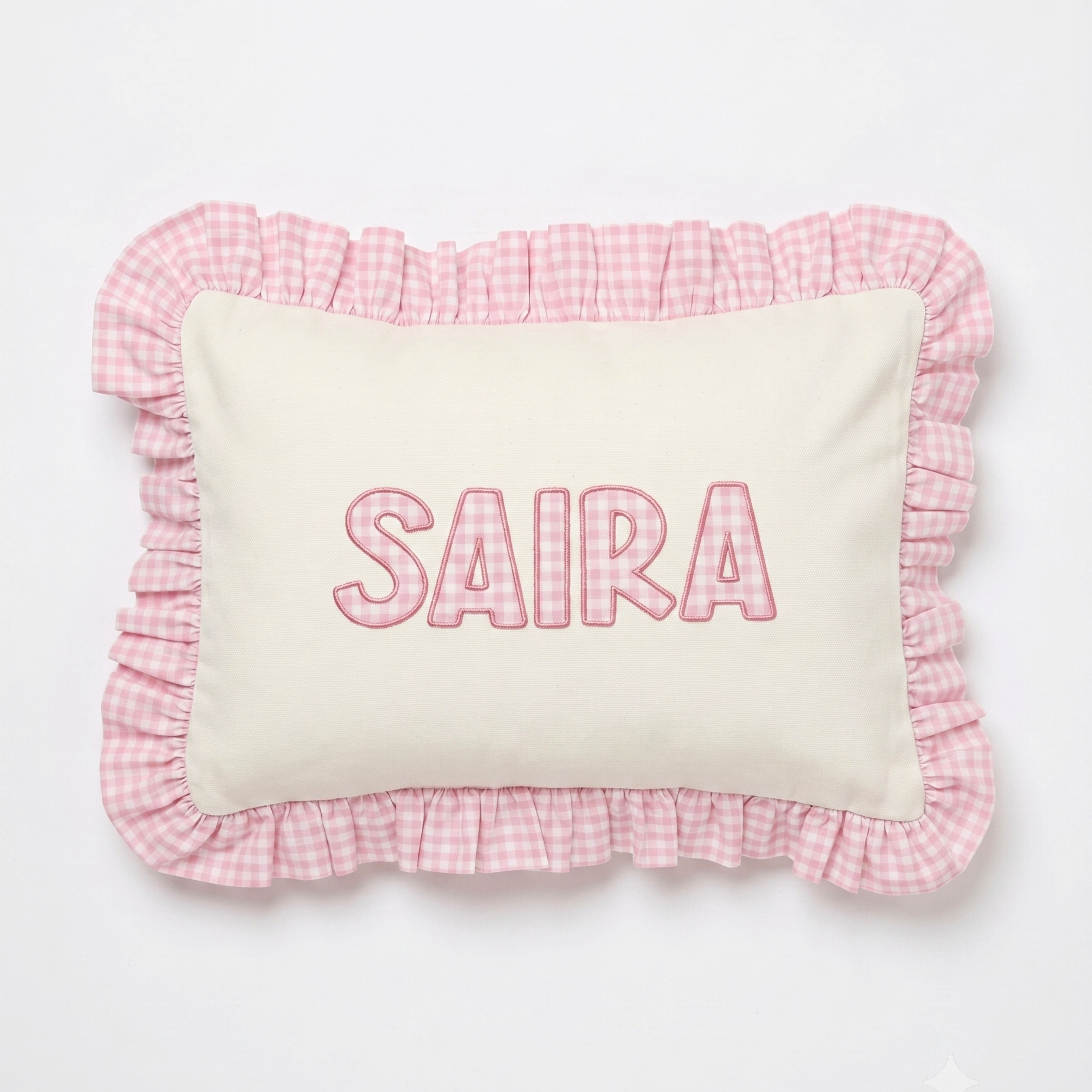 Applique Ruffle Throw Cushion